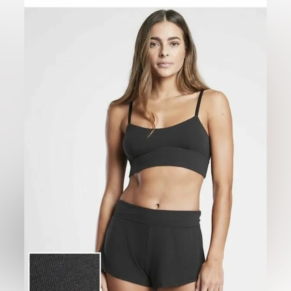 Athleta Well Rested Rib Sleep Bra Black - Picture 1 of 11